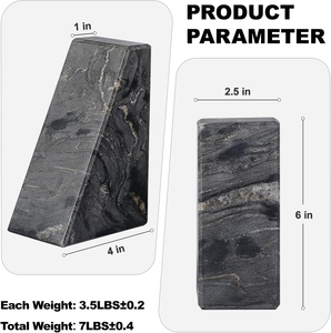 Trending Best Selling Marble Black Stone Heavy-Duty Book Ends for Heavy Books Decorative Book Ends for <b>Shelves</b> - Product Image 2
