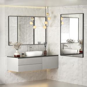 24x36 Inch Illuminated Vanity <b>Mirror</b> with Rectangular Black Metal Frame Sensor <b>Smart</b> <b>Mirror</b> for Home and Salon - Product Image 2