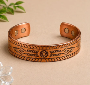 Brazalete de Cobre Puro con Motivo de Cúpula Antigua Intrincada, Joyería Metálica de Moda con Diseño Exquisito - Product Image 6