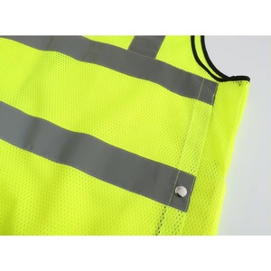 Gilet de sécurité imperméable en polyester respirant, haute visibilité ANSI Classe 1, avec fermeture éclair, logo personnalisé, style mode, pour la vente en gros - Product Image 4
