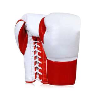 Nuevos Guantes de Boxeo para Entrenamiento, Cómodos, Profesionales, Diseño Personalizado, de Cuero Vacuno Blanco y Rojo, Transpirables, Unisex - Product Image 2