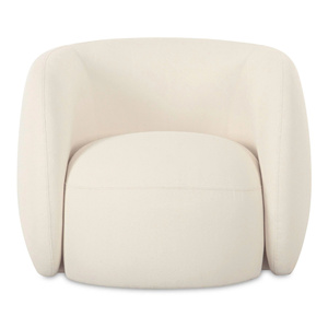 Modern Beige Upholstered Ball <b>Chair</b> with Rounded Curved Arms - Product Image 2