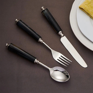 Ensemble de couverts en acier inoxydable noir, 4 pièces, ensemble de couverts modernes, couteau, fourchette, cuillère, vaisselle pour restaurant, hôtel, maison, salle à manger - Product Image 2