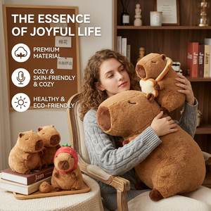 Aika Vente en gros Personnalisé en gros Peluche super douce Capybara Mascotte Biberon Promotionnel Doublure en maille de coton PP <span class=keywords><strong>Jouet</strong></span> en peluche - Product Image 3