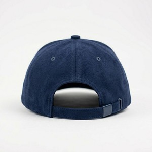 Luxury <b>Navy</b> Blue Suede <b>Baseball</b> <b>Cap</b> Premium Soft Touch 6 Panel Curved Brim Hat Classic Casual Outdoor Fashion Headwear For Men - Product Image 3