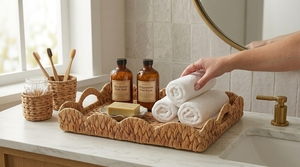 Handwoven Seagrass <b>Tray</b> Natural Woven Serving <b>Tray</b> for Home Kitchen and Table Decor Wholesale from Vietnam - Product Image 3