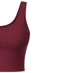 Conjunto de dos piezas casual de top corto y shorts de cintura alta para mujer, color burdeos, fabricante personalizado, venta al por mayor - Product Image 4