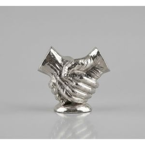 Elegant Silver Handshake <b>Statue</b> Metal Figurine Friendship Symbol Desk Decor Modern Home Office Decorative Showpiece Gift Item - Product Image 1