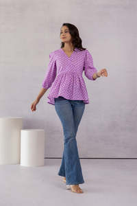 LILAC COTTON <b>TOP</b> WOMEN - Product Image 3