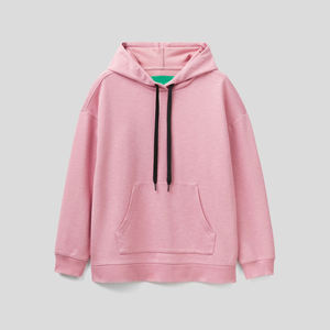 Sweat-shirt à capuche oversize pour femme LOVENA WEAR, 100% coton tricoté, rose uni, hiver, décontracté, anti-rides, anti-bouloches - Product Image 4