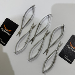 Professional Manicure Scissors Stainless Steel Cuticle Tool Straight Curved Tip Nail Care & Synthetic Hair Trimming Dentavex - Product Image 2