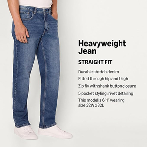 Casual Solid Breathable <b>Button</b> Straight Leg Men Denim Customized Design Mid Waist Washed Slim Fit Zipper Fly <b>Jeans</b> Pant - Product Image 4