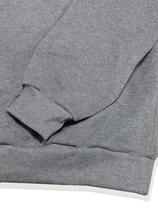 Conjunto de Sudadera con Capucha Gris para Hombre, Estilo Casual, Color Sólido, Tejido de Felpa Francesa, Ropa de Otoño, Manga Corta - Product Image 4