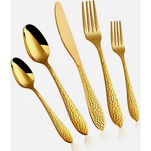 El mejor cubertería de metal pulido dorado de alta personalización, cubertería reutilizable de acero inoxidable, juego de cuchara y tenedor de acero inoxidable - Product Image 3