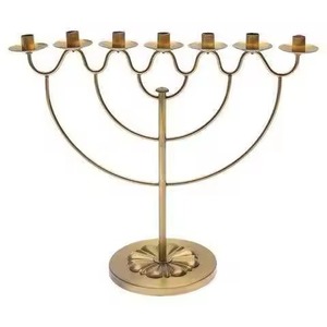 Modern Living Metal 7 Arms Menorah <b>Candle</b> Holder Elegant Candelabra Table Centerpiece Interior Decor - Product Image 1