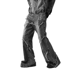 เสื้อแจ็กเก็ตผ้ายีนส์แนวสตรีทแวร์ของผู้ชายเสื้อโค้ทผ้ายีนส์ทันสมัยมีรอยขาดตามสั่งสำหรับฤดูหนาว - Product Image 4