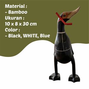 Figura de pato de madera tallada a mano con sombrero y botas, 10x8x30 cm, decoración del hogar - Product Image 4