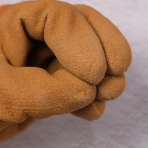 Safety <b>Gloves</b> Full Grain Textured Anti-Slip <b>Knit</b> Wrist General Purpose Work <b>Gloves</b> Orange Yellow Trim - Product Image 2