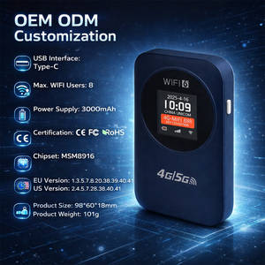 Router Móvil DNXT 4G LTE, Router Wifi de Bolsillo 4G, Router Wifi Portátil 4G, Wifi Móvil Inalámbrico 4G, 3000mAh, Tipo-C, LCD <span class=keywords><strong>para</strong></span> Uso en Exteriores - Product Image 2