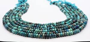 Cuentas de crisocola natural lisas en forma de rondel de 7-7.5 mm, cuentas de rondel de crisocola para la fabricación de joyería, cuentas de crisocola al por mayor. - Product Image 4