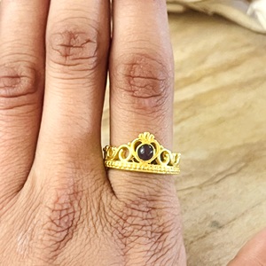 High Demand Boho <b>Crown</b> <b>Ring</b> Boho Brass Amethyst Jewelry for Women 18k Gold Plated Vintage Tiara <b>Ring</b> for Wholesale/OEM/ODM - Product Image 5