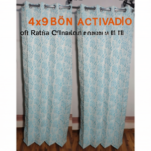4x9 Feet Modern Floral <b>Pleated</b> Jacquard Blackout Hotel Home <b>Curtain</b> Panels with <b>Hooks</b> - Product Image 2