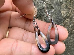 Pendientes Colgantes Ovalados de Cuerno de Búfalo Hechos a Mano, Ecológicos, Pulidos, Naturales, Artesanales, Joyería Moderna para Bodas - Product Image 5