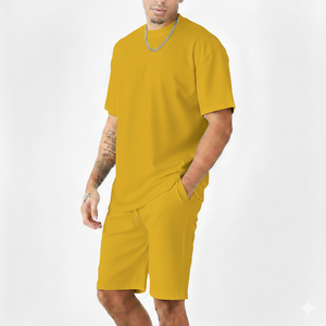 Ensemble streetwear tendance pour homme, 2 pièces, 100% coton, été, impression de logo sur mesure, service OEM - Product Image 6