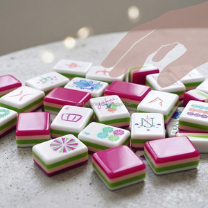 In Stock Luxury rose red 160 Acrylic American Mahjong Tiles Travel mahjong Set miss mahjong tiles Club mahjong set - Product Image 3