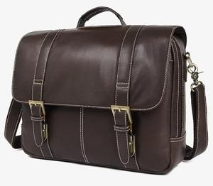 Sac fourre-tout léger et durable de grande capacité, sacoche pour ordinateur portable de 14 pouces, sacoche en cuir véritable pour hommes, usage quotidien - Product Image 1