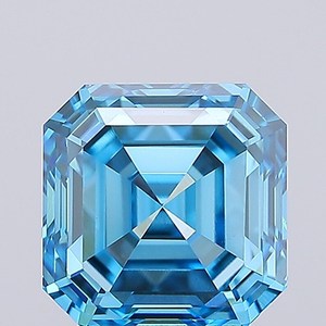 Diamant CVD de laboratoire, bleu vif fantaisie, 2,01 carats, taille Asscher, certifié IGI, poli à la main, fabriqué en Inde pour la fabrication de bijoux - Product Image 1