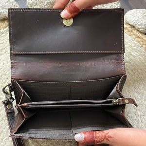 กระเป๋าคลัทช์หนังวัวแท้ลายตารางหมากรุก ขายดี ปิดด้วยกระดุม คุณภาพสูง ใส่บัตรและเงินสดได้หลายช่อง เหมาะสำหรับงานกลางคืน - Product Image 6