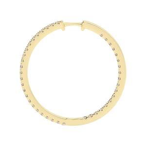Pendientes de Aro Delicados de Oro Blanco de 24mm con Diamantes de Laboratorio de Corte Redondo de 1.8mm con Engaste Pavé para Mujer, Joyería de Lujo al por Mayor 2026 - Product Image 2
