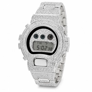Luxury Digital <b>Watch</b> Stainless Steel Case Rhinestone Round Dial Unisex Band - Product Image 1