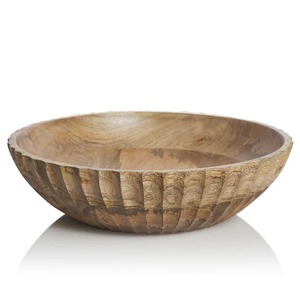 Bol en bois fait main, bol en bois sculpté à la main, bol de service en bois naturel, bol en bois de manguier, saladier, bol en bois en gros - Product Image 3