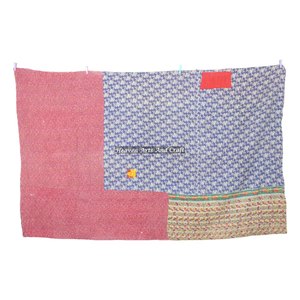 Multicolor Vintage Kantha Bed Covers <b>Throws</b> Gudri Indian Reversible Hand Stitched Heavy <b>Throw</b> Old Sari Blanket Patch Work Heavy - Product Image 1