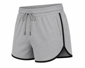 Shorts pour hommes gris en Spandex/Polyester avec passepoil noir, taille mi-haute, cordon de serrage, décontracté, respirant, coupe-vent, écologique, imperméable - Product Image 3