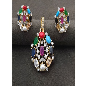 Ensemble collier et boucles d'oreilles en moissanite plaqué or de qualité supérieure, finition blanche, pour occasions spéciales et fêtes féminines - Product Image 2