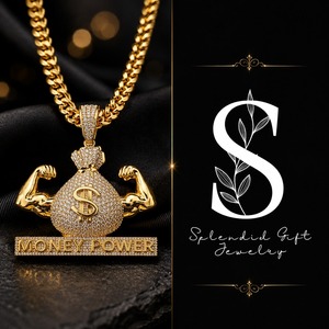 Colgante de Plata de Ley 925 con Letra Personalizada, Estilo Hip Hop, con Incrustaciones de Moissanita VVS, Diseño de Bolsa de Dinero - Product Image 2