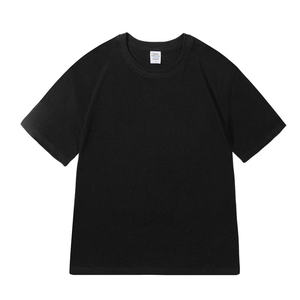 Camiseta de manga corta para hombre, color liso, de verano, 100% algodón, cuello redondo, 200g, algodón peinado de fibra larga, estilo vintage, de alto gramaje. - Product Image 5
