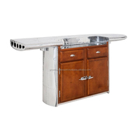 Aviateur Bar Comptoir Armoire De Rangement En Acier Meubles Bar De Stockage 2 portes & tiroir Salle À Manger Meubles Premium Bar Meubles 2024