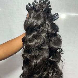 Extensiones de Cabello Humano Indio Ondulado y Liso, Naturales, Ligeras y Ecológicas en Paquete a Granel - Product Image 1