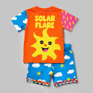 Ensemble de vêtements d'été pour enfants, haut et short légers, tissu respirant, vêtements décontractés pour tous les jours, taille personnalisée, solutions OEM - Product Image 4