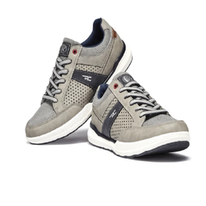 Zapatillas deportivas grises y blancas para hombre, calzado informal con cordones para caminar, zapatos deportivos ligeros, diseño cómodo - Product Image 2
