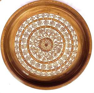 Plateau de service alimentaire durable en bois d'acacia pentagonal avec bol en céramique personnalisable – Vente en gros - Product Image 4