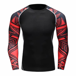 Nouveaux modèles de rashguards pour hommes, couleur personnalisée, matière spandex polyester, rashguards en vente en taille adulte, rashguards tendance. - Product Image 4