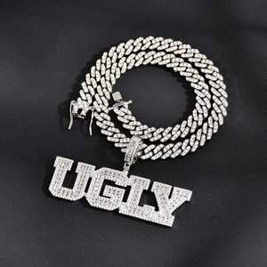Collier personnalisable avec lettres, pendentif prénom personnalisé en moissanite, breloques en argent 925, bijoux de fête, cadeau d'anniversaire pour homme - Product Image 1