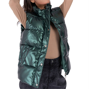 Chaleco Acolchado de Poliéster Impermeable para Mujer, Tejido Sólido, Ligero, Sin Mangas, Prenda Exterior Elegante, Suave y Aislante para Invierno - Product Image 2