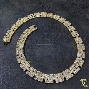 Wholesale <b>Iced</b> <b>Out</b> Miami Cuban Link <b>Chain</b> Hip Hop Style Bling Moissanite Diamond in 925 Sterling Silver Jewelry for Men - Product Image 6
