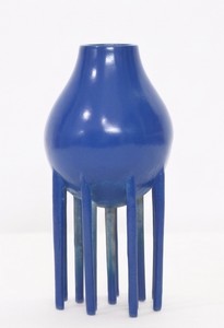 Modern Blue Metal Flower <b>Vase</b> with Tripod Stand Decorative Iron Tabletop <b>Vase</b> for Home Decor <b>Unique</b> Luxury Centerpiece Floral Po - Product Image 4